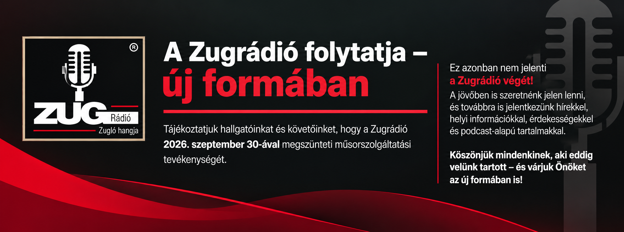 A Zugrádió megszünteti műsorszolgáltatását, de….